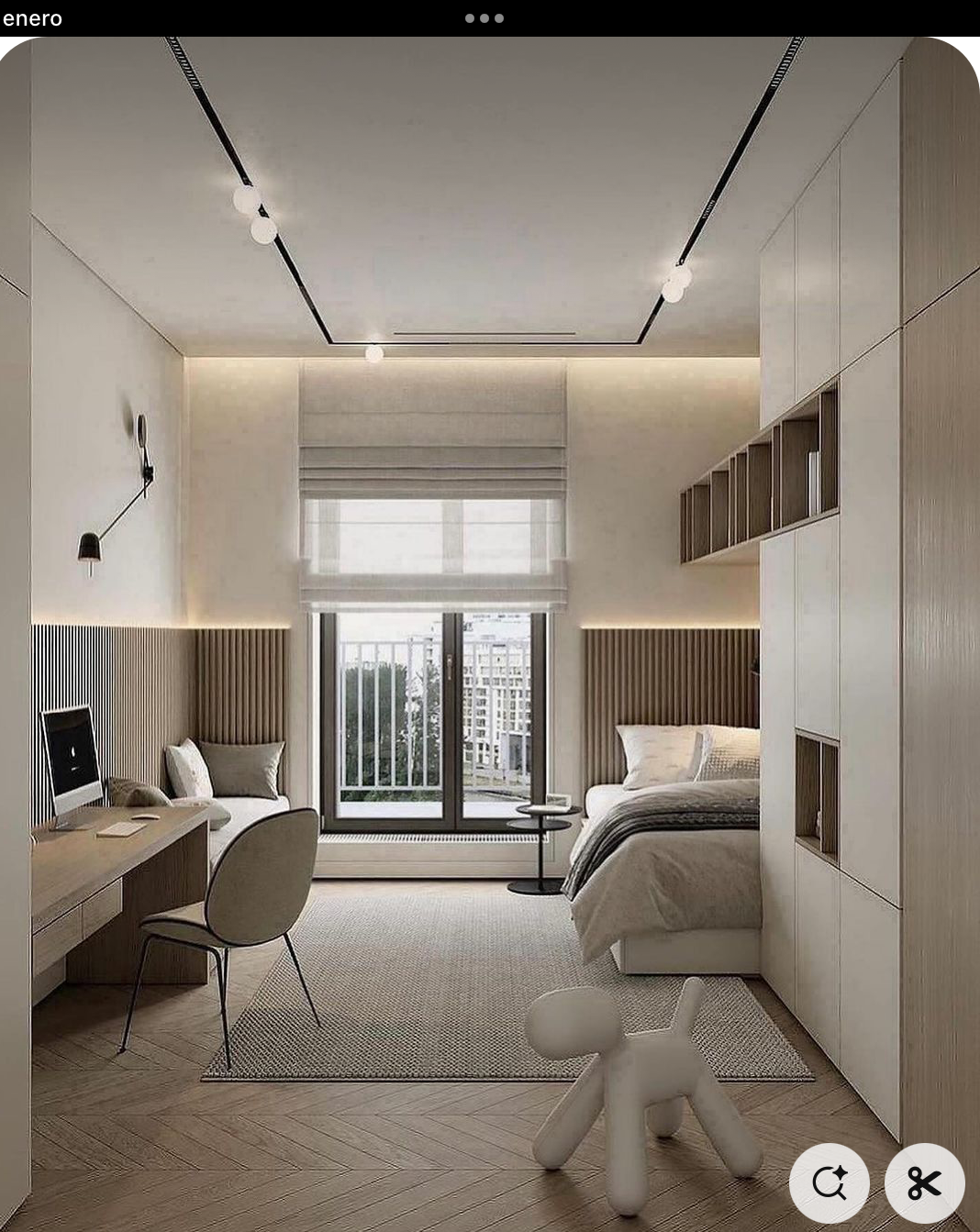 Dormitorio de dos habitaciones de la vivienda Aitana